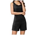 thumbnail image 4 of Lixiuxyad Women Spring And Summer Casual Solid Color Padded Tank Top Shorts Set Home Pajamas Set Black, 4 of 4