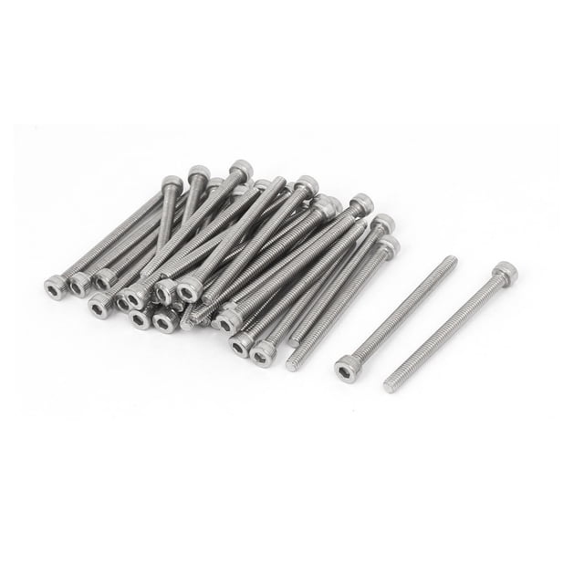 Unique Bargains M4x50mm Thread 304 Stainless Steel Hex Socket Head Cap Screw Bolt DIN912 35pcs