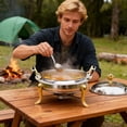 thumbnail image 1 of Stainless Steel Round Chafing Dish Buffet Warmer With Lid And Fuel Holder For Catering Events Kitchen Party Dining, 1 of 3