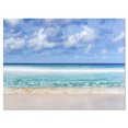 thumbnail image 2 of Tranquil Beach under White Clouds - Modern Seascape Canvas Artwork, 2 of 3