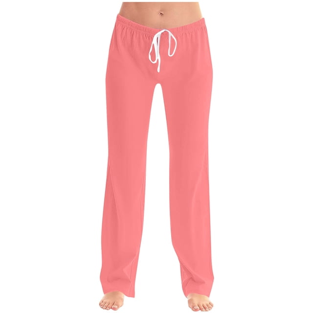 FAIWAD Pantalon de Pyjama Femme Décontracté Confortable Ample Pantalon de Maison Extensible à Cordon Bas de Pyjama Pantalon Tenue d'Intérieur