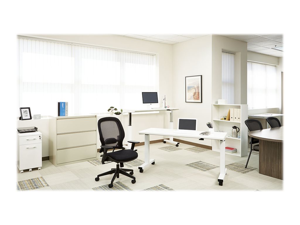 Office Star AirGrid Back and Mesh Fabric Seat Office Chair in Black