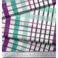 thumbnail image 2 of Soimoi Green Poly Georgette Fabric Window Pane Check Printed Fabric 1 Yard 52 Inch Wide, 2 of 3