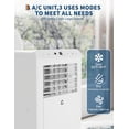 thumbnail image 2 of 10500 BTU Portable Air Conditioners, 3-In-1 Portable AC Units for Rooms with Dehumidifier, Quiet Room Air Conditioner Cools Up to 450 Sq.Ft., Energy Efficient, Remote, 24Hrs Timer, Auto Swing, White, 2 of 7