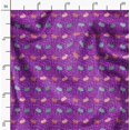 thumbnail image 2 of Soimoi Purple Japan Crepe Satin Fabric Rabbit Animal Printed Craft Fabric by the Yard 42 Inch Wide, 2 of 6
