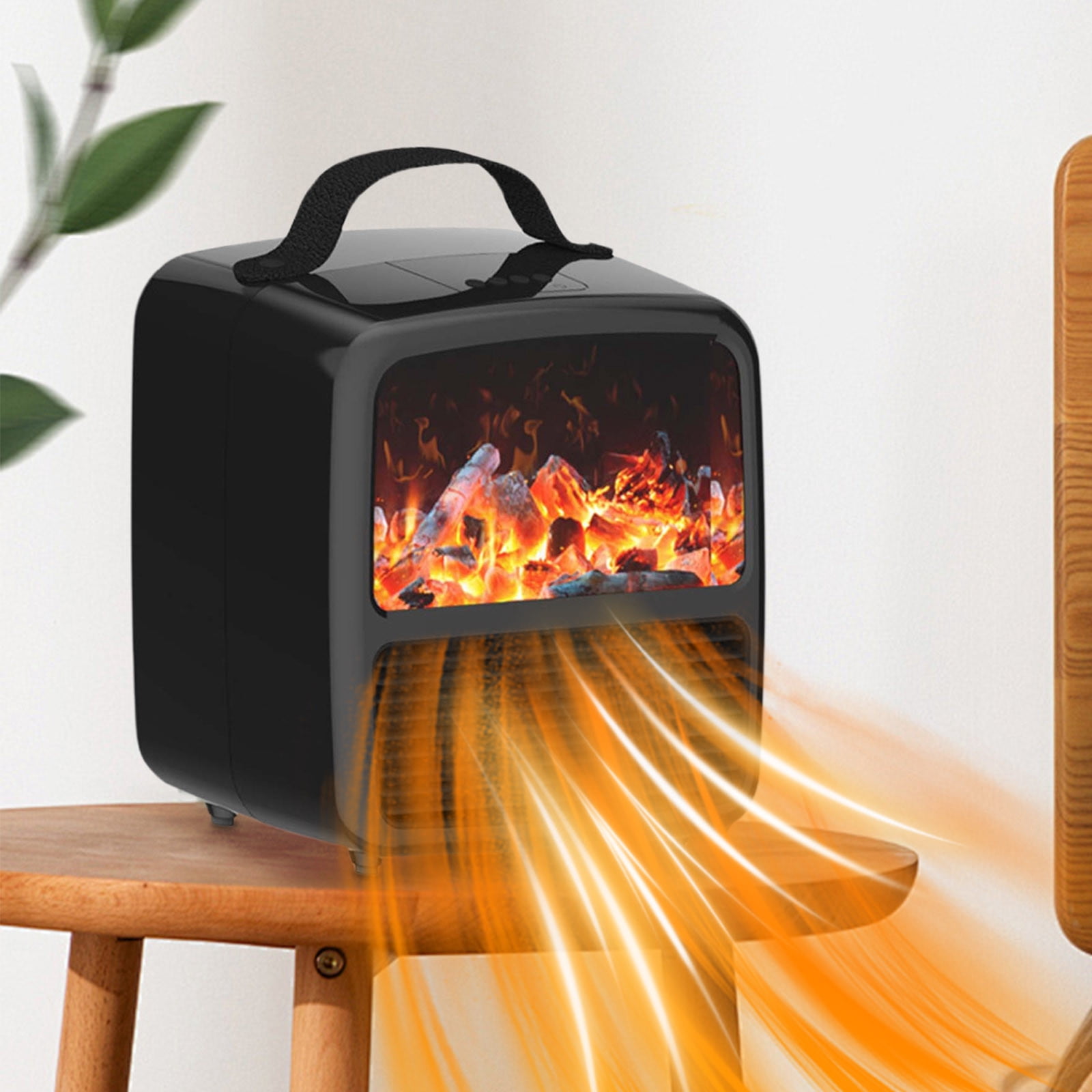 TIMIFIS Electric Fireplace Heater,1500W Electric Space Heater for Indoor Use Portable Fireplce Heater with Realistic Flame and Overheating Protection Suit for Indoor Bedroom Office