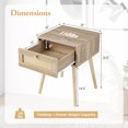thumbnail image 3 of Gymax Nightstand Bedside End Sofa Table with Rattan Drawer for Bedroom & Living Room, 3 of 9