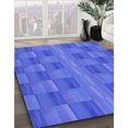 thumbnail image 3 of Ahgly Tapis d'Intérieur Lavable en Machine Carré Transitionnel Bleu Ciel, 3 Pieds Carré, 3 of 7