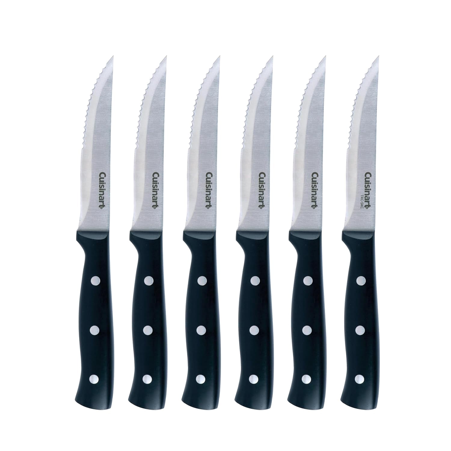 Ensemble de couteaux à steak à triple rivet Cuisinart de 6 pièces, en acier inoxydable à haute teneur en carbone