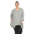 thumbnail image 1 of White Mark Tunique à Manches 3/4 pour Femmes, Taille Empire, Col en V, 1 of 6