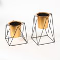 thumbnail image 1 of Ensemble de 2 Pots en Or avec Supports Géométriques, 1 of 1
