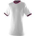 thumbnail image 2 of T-Shirt à Col Contrastant 3TG Blanc/bordeaux, 2 of 2