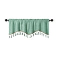 thumbnail image 2 of ZENGHUIJ Elegant Fringed Window Curtains Patterned Rod Panels Stylish Short Drapes For Home Decor, 2 of 6