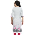 thumbnail image 3 of Bimba Kurti en Georgette Mousse Blanche pour Femme Tenue d'Été Tunique Imprimée Kurta-8, 3 of 8