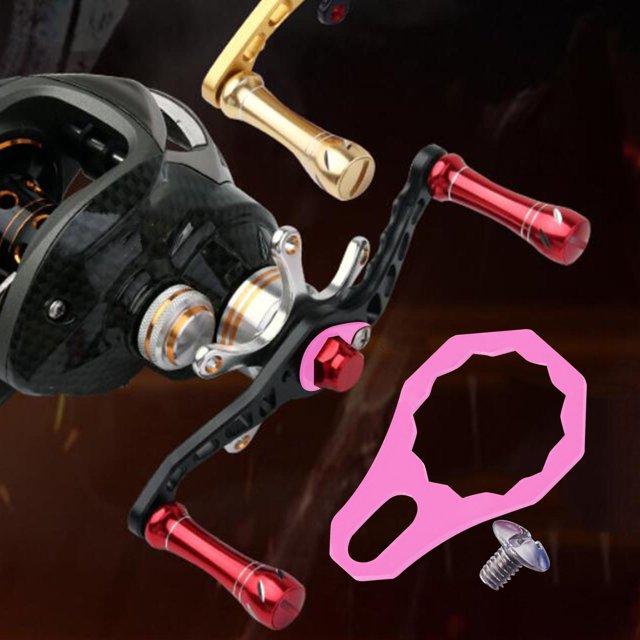Fishing Reel Locking Plate, Fishing Reel Modification Accessories Fishing Reel Handle Lock Plate for Left and Right Hand for Drum Raft Reels Pink