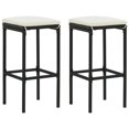 thumbnail image 5 of vidaXL Ensemble de Bar de Jardin 3 Pcs avec Coussins Poly Rotin Noir, 5 of 5