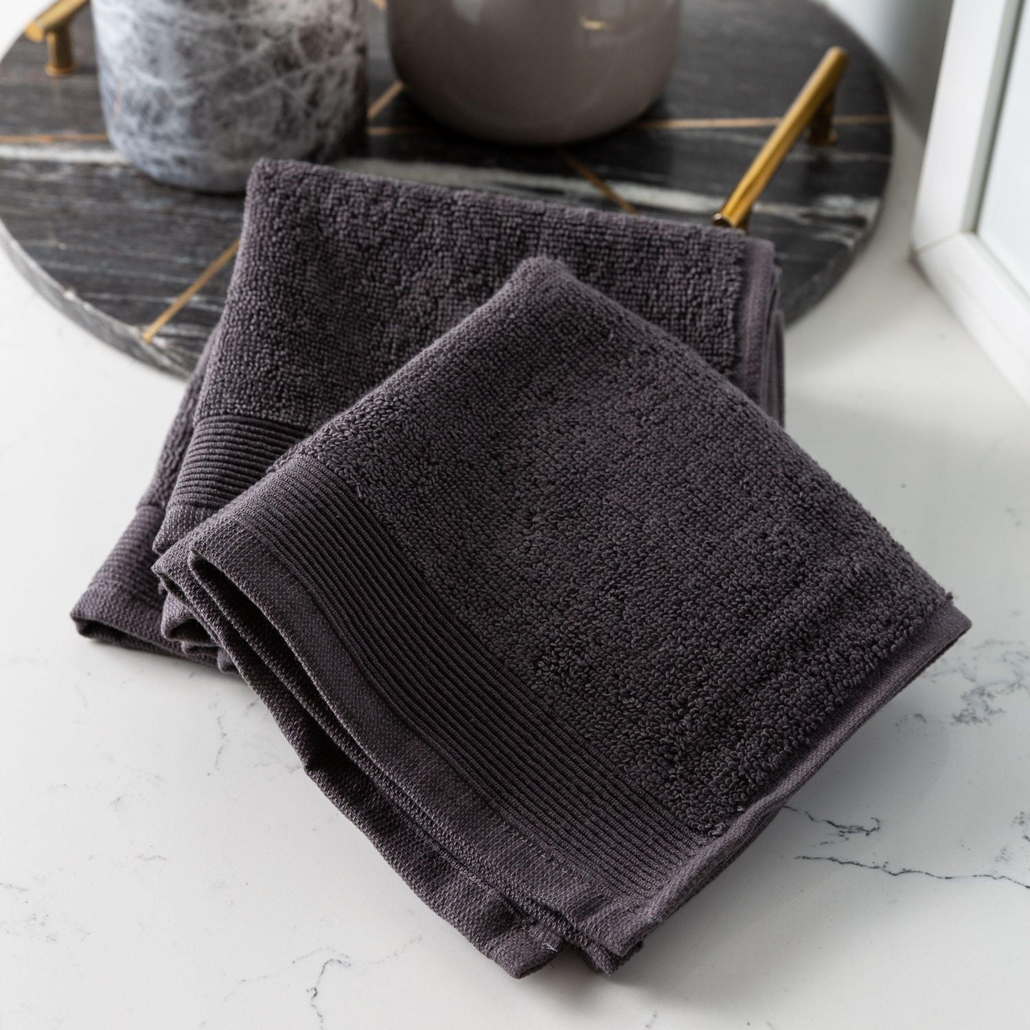 Ensemble de serviettes pour le visage en coton 6 pièces 600 GSM zéro torsion Camelot