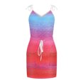 thumbnail image 4 of SMihono Robe d'Été Grande Taille pour Femmes 2023 Mode Femmes Décontractée Col en V Sans Manches Imprimé Teinture sur Nœuds Poches Gilet Robe Mini, 4 of 6