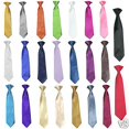 thumbnail image 1 of Satin Solid 23 Color Clip on Long tie Necktie for Boys Formal Tuxedo Suits S-20, 1 of 1
