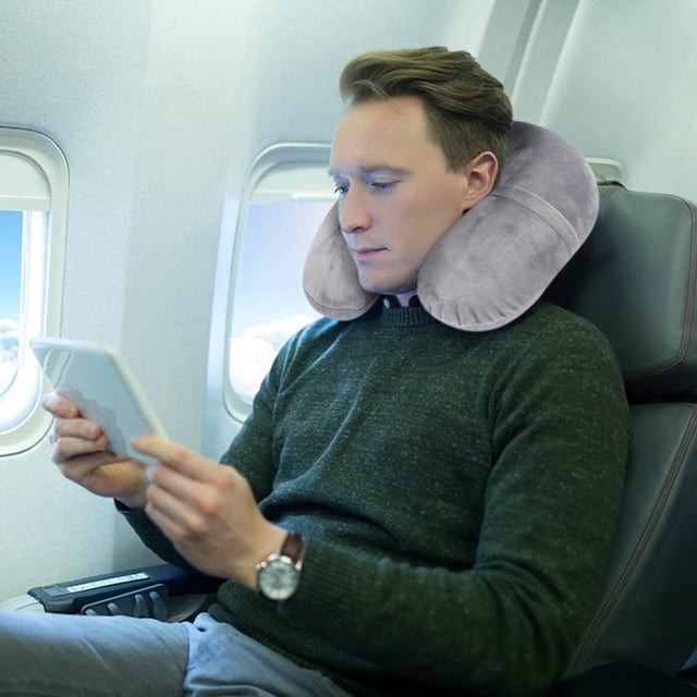 Yhmxh Pillow Covers Throw Pillow Covers Pillow Protector U-shaped Hump Inflatable Airplane Travel Blowing Neck Soft and Warm Texture,Elastic and Comfortable Neck Gaiter