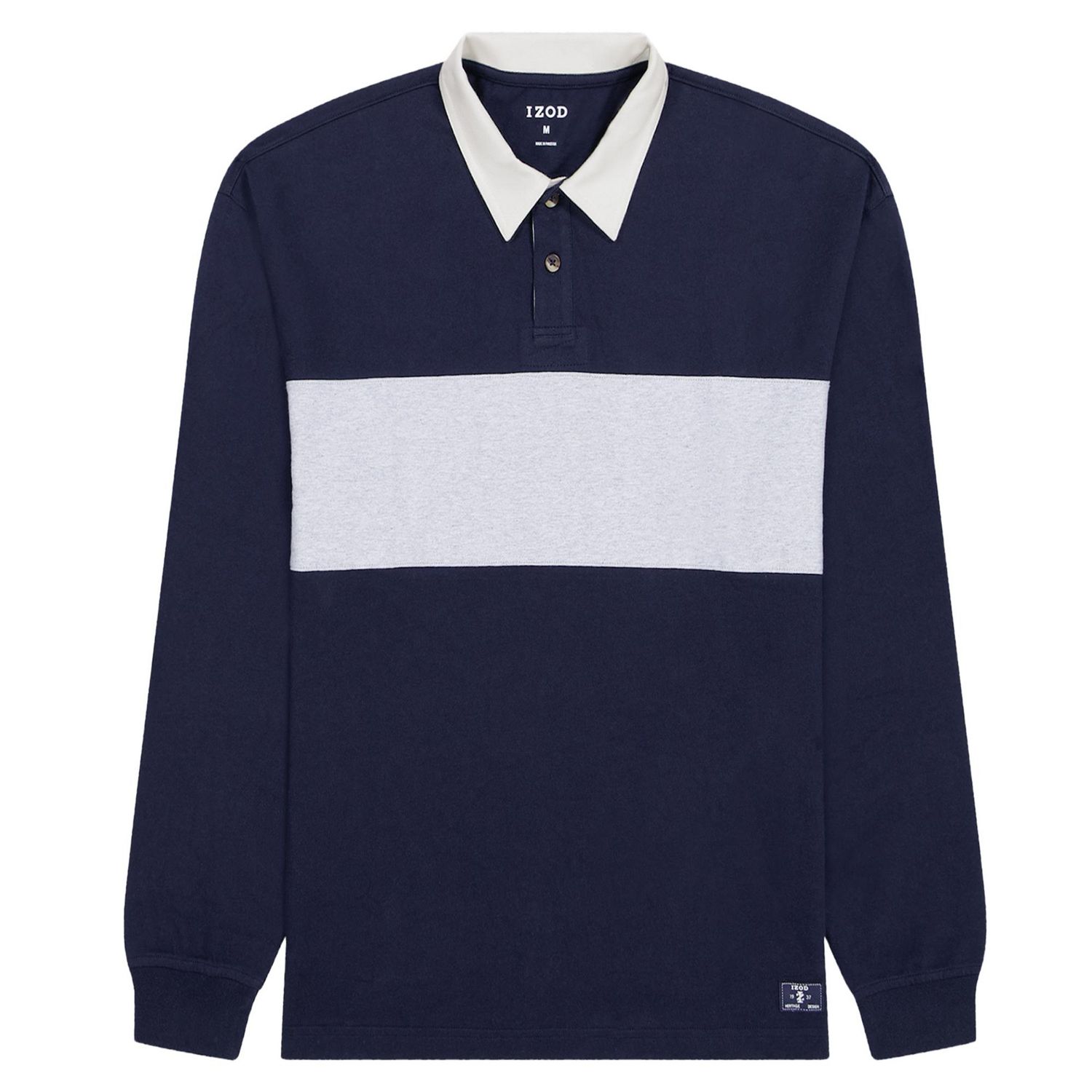 Izod Men's Long Sleeve Rugby Shirt, Sizes S-XXL