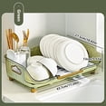 thumbnail image 2 of 2-Tier Dish Drying Rack for Kitchen Counter – Rustproof Drainer Tray with Automatic Drainage System, Large Capacity Storage Shelf, Detachable Utensil Holder, Space-Saving Compact Desig, 2 of 7
