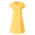 thumbnail image 4 of TIMIFIS Robe Tunique pour Femme Automne en Lin à Manches Courtes Décontractée Mini Robe Chemise, 4 of 6