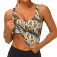 thumbnail image 3 of Balery Multi-Colored Roosters Pattern Racerback Sports Bras for Women - Padded Seamless High Impact Support for Yoga Gym Workout Fitness-Small, 3 of 8