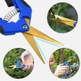 thumbnail image 1 of Stainless steel garden pruning shears gold-plated titanium spring safety lock pruning shears, 1 of 9