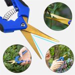 Stainless steel garden pruning shears gold-plated titanium spring safety lock pruning shears