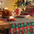 thumbnail image 2 of Plaid Christmas Table Runner, Winter Holiday Snowflake Table Runners, Xmas Decorations Indoor Outdoor Farmhouse Home Kitchen Dining Party Decor, 2 of 4