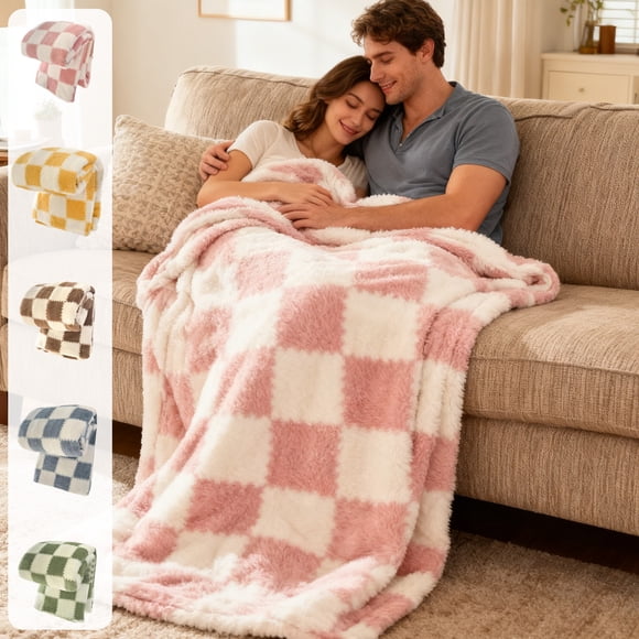 Polyester Fiber Blanket 1Pcs 39.37x27.56x0.12" Polyester Fleece Blanket with Striped Detail in Blue for Winter Warmth and Sofa Napping JASKFLY