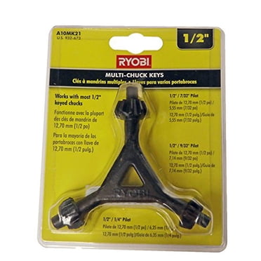 Ryobi A10MK21 3-in-1 1/2 Inch Multi-Chuck Keys for Ryobi Drill / Drivers