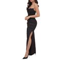 thumbnail image 2 of Kmbangi Women Wrapped Dress, Sleeveless Off Shoulder Solid Color Pleated Spring Fall Summer Casual Club Dress, 2 of 3