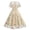 Khaki, variant on Meichang Womens Mesh A Line Dress Flared Swing Retro Floral Midi Dresses Tunic Fashion Short Sleeve Crewneck Sundress Flare Church Wedding Guest Work Dress