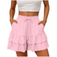 thumbnail image 4 of Sentmoon Shorts de Randonnée pour Femmes Taille Haute Shorts pour Femmes Extensibles Couleur Unie Coupe Régulière Shorts de Course pour Femmes avec Poches Stylés pour Festival et Événement Musical Plage P-2TG, 4 of 8