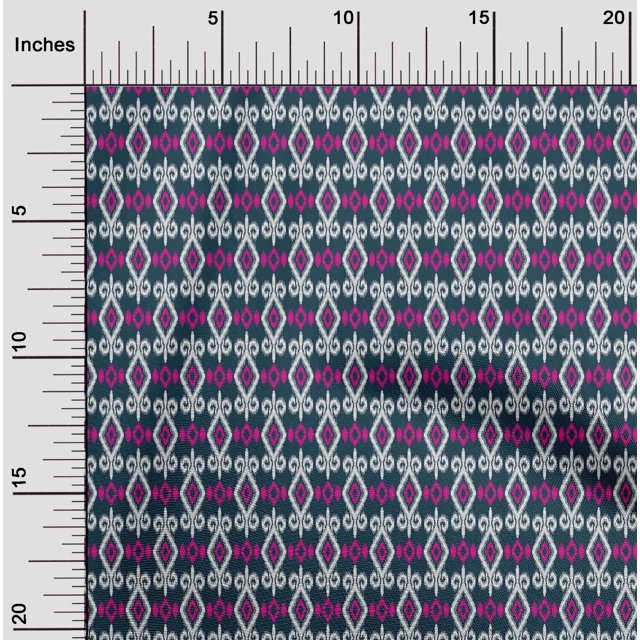 oneOone Tissu en Coton Flex Imprimé Géométrique Ikat au Mètre 40 Pouces de Large