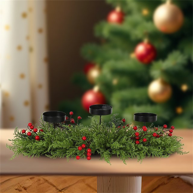Yhmxh Home Decor Christmas Three-legged Candlestick Home Desktop Candlestick Rattan Garland Decoration Party Matching Ornaments Welcome Home Decorations Spring Decor