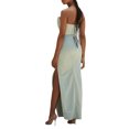 thumbnail image 4 of Kmbangi Robe Enveloppante pour Femmes, Sans Manches Épaules Dénudées Couleur Unie Plissée Printemps Automne Été Robe de Club Décontractée, 4 of 6