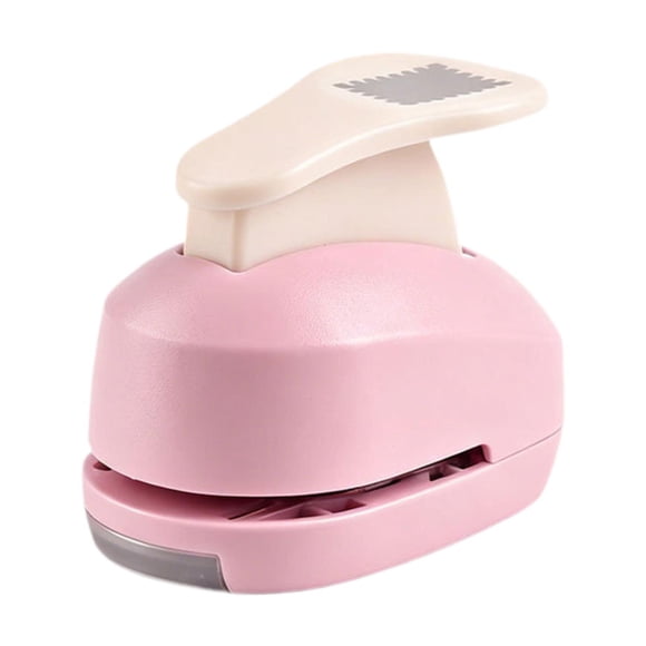 Rongfmy Postage Stamp Border Paper Punch Cuts 0.75x0.6inch Multifunctional for Journaling Ergonomic Grip Compact Handheld Portable Pink
