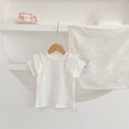 thumbnail image 2 of Plebaso T-Shirts à Manches Courtes à Volants pour Petites Filles en Coton Col Rond T-Shirts Décontractés Doux pour Enfants, 2 of 4