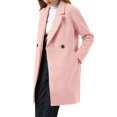 thumbnail image 4 of INSPIRE CHIC Women's Double Breasted Lapel Raglan Long Sleeve Mid Length Overcoat M Light Pink, 4 of 8