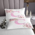 thumbnail image 3 of Erosebridal Ensembles de Couvre-Lit Lettre Initiale C à Motif Floral Format Simple, Courtepointe Monogrammée, Déco d'Anniversaire, 3 of 5