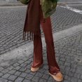 thumbnail image 2 of Ladies Bodycon Pants Slight Flare Leg Elastic High Waist Casual Style Daily Suit, 2 of 9