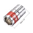 thumbnail image 2 of Unique Bargains 1/2-Inch Drive by 15mm Shallow Socket w Red Band, Cr-V, 6-Point, Metric, 2 of 4
