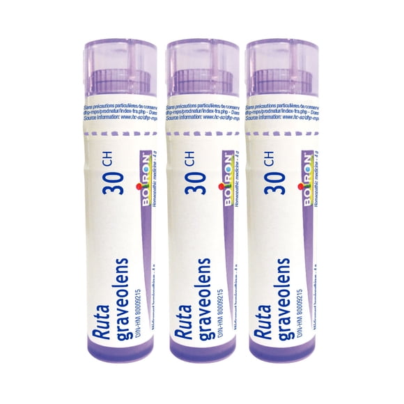 Boiron Ruta Graveolens 30CH – Homeopathic Medicine, Box of 3 Tubes (4g Each, Approx. 80 Pellets per Tube)