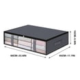thumbnail image 3 of Birdeem Grands Contenants de Rangement sous le Lit, Bacs Organisateurs de Garde-Robe, Rangement pour Couvertures Organisateurs de Garde-Robe Pliables Rangement pour Couvertures, Serviettes, Couette, Chandails, Draps en Lin, Papier d'Emballage (Gris), 3 of 8