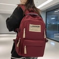thumbnail image 3 of RKSTN A Rucksacks Backpack Student School Bag Wine Red Home Storage, 3 of 3