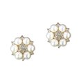 thumbnail image 1 of 2 Pieces Hairpin Headdress Flat Back Non-perforated Design Shiny Rhinestones Beautiful Pearl Flower Buckle for Dancing Party Type 3, 1 of 7