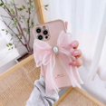 thumbnail image 1 of iPhone 12 Pro Max Heavy Duty Case Wrist Chain Bracelet Luxury Flower Style Cover - Pink, 1 of 5
